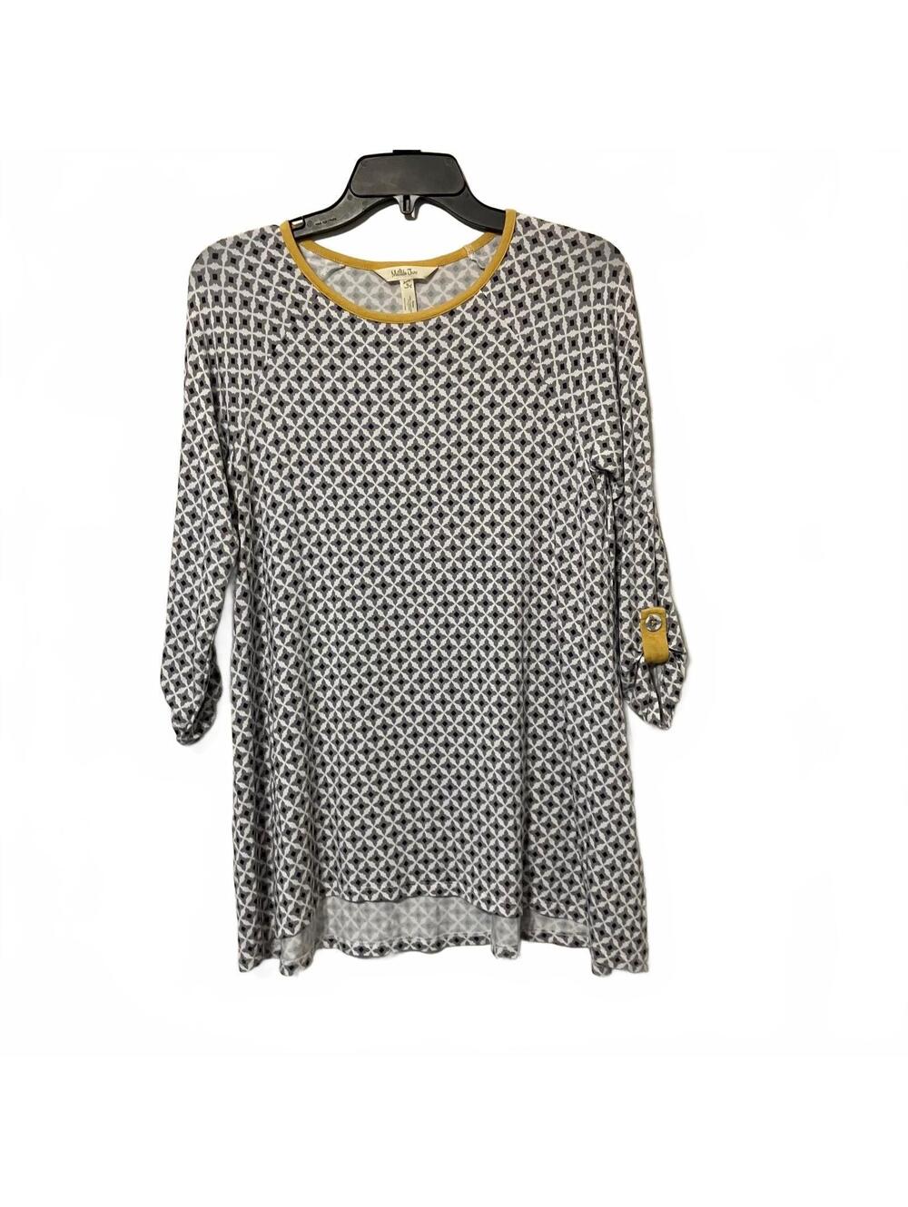 Matilda Jane Navy Women's Minimalist Artsy Preppy Coastal Tunic Blouse Small